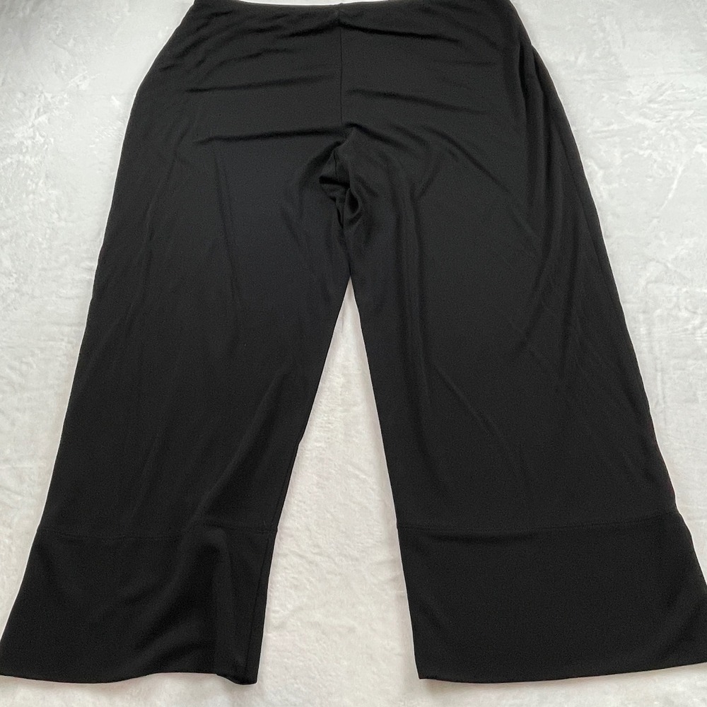JJill Womens XL Black Rayon Blend Cropped Wide Leg Elastic Waist Pants Solid - Picture 4 of 11